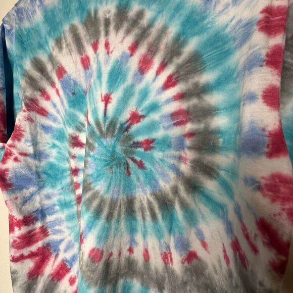 RARE Chinatown Market Multi-Color Tie Dye Stress Relief Graphic Short Sleeve Tee - Picture 7 of 10
